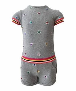 Lola & The Boys Girls Rainbow Gem Romper