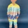 Lola + The Boys Abstract Tie Dye Set Navy