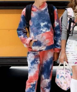 Lola + The Boys Abstract Tie Dye Set Red