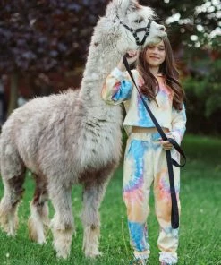 Lola + The Boys Be Happy Tie Dye Cropped Set Girls