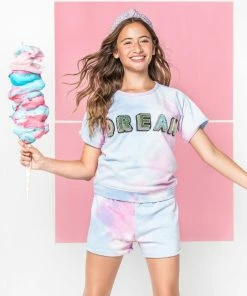 Lola + The Boys Girls Beaded DREAM Tie Dye Shirt