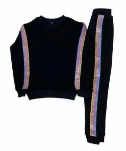 Lola + The Boys Crystal Rainbow Stripe Set