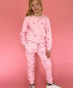 Lola + The Boys Full Hearts Jogger Set Girls
