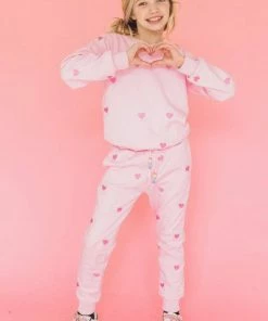 Lola + The Boys Full Hearts Jogger Set Girls
