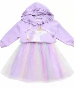 Lola & The Boys Lavender Hoodie Unicorn Tutu Set