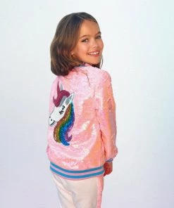 Lola + The Boys Pretty In Pink Unicorn Sequin Set