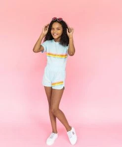 Lola + The Boys Sequin Stripe Set