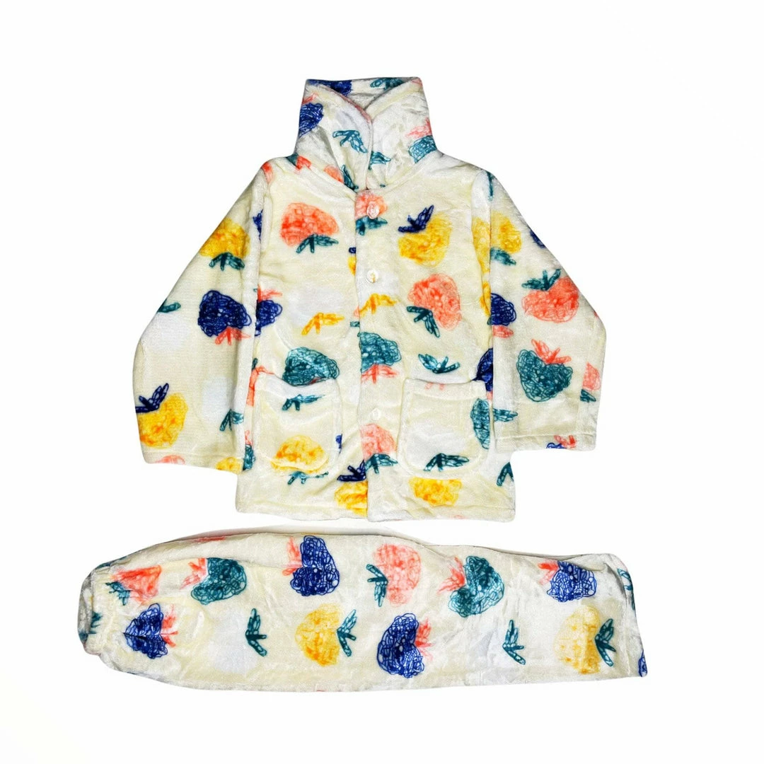 Lola + The Boys Girls Strawberry Art Velour Set 4 Lola + The Boys Girls Strawberry Art Velour Set