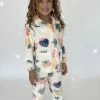 Lola + The Boys Girls Strawberry Art Velour Set