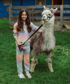 Lola + The Boys Sunset Knit Hoodie And Pant Set Girls