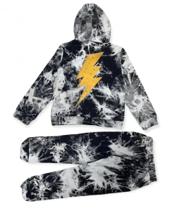 Lola + The Boys Thunder Bolt Tie Dye Jogger Set