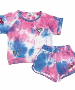 Lola + The Boys Tie Dye Patch Short Set Girls