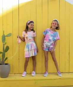 Lola + The Boys Tie Dye Patch Short Set Girls