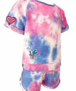 Lola + The Boys Tie Dye Patch Short Set Girls