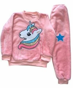 Lola + The Boys Girls Unicorn Velour Star Set