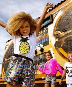 Lola & The Boys Rainbow Sequin Flip Shorts Girls