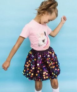 Lola + The Boys Midnight Pailette Skirt