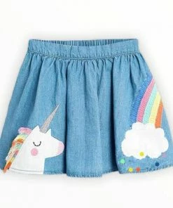 Lola + The Boys Unicorn Denim Dream Skirt