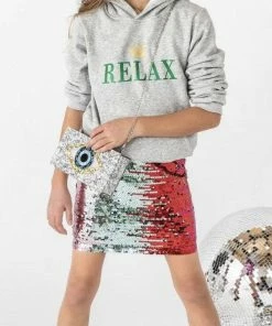 Lola + The Boys Cherry Ombre Sequin Skirt Girls