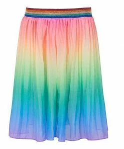 Lola + The Boys Ombre Pleated Rainbow Midi Skirt Girls
