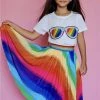 Lola + The Boys Rainbow Twirl Midi Skirt
