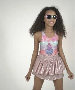 Lola + The Boys Metallic Skort