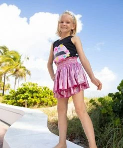 Lola + The Boys Metallic Skort