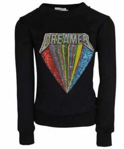 Lola + The Boys Beaded Dreamer Patch Sweatshirt Girls