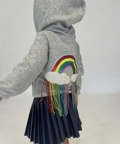 Lola + The Boys Crystal Rainbow Rain Hoodie
