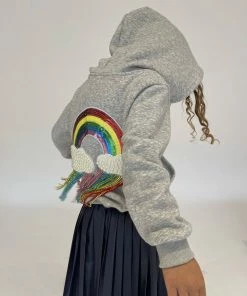 Lola + The Boys Crystal Rainbow Rain Hoodie