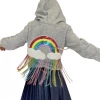 Lola + The Boys Crystal Rainbow Rain Hoodie