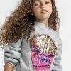 Lola + The Boys Girls French Fries Grey Sweatshirt