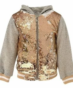 Lola + The Boys Goldie Flip Sequin Hoodie Girls