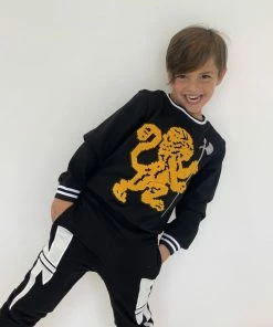 Lola + The Boys Lions Crest Navy Crewneck