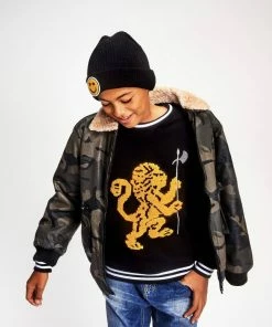 Lola + The Boys Lions Crest Navy Crewneck