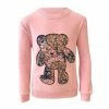 Lola + The Boys Pink Quilted Teddy Sweatshirt Girls