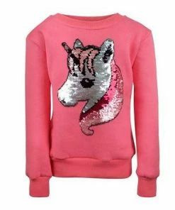 Lola & The Boys Pretty In Pink Unicorn Sweatshirt Girls