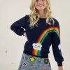 Lola + The Boys New Arrivals Smiley Cloud Rainbow Sweatshirt