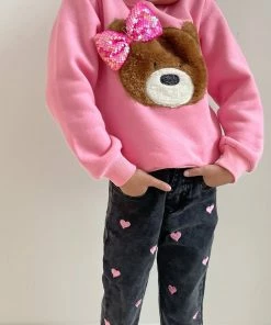 Lola + The Boys Teddy Bow Sweatshirt New Arrivals