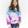 Lola + The Boys Girls Watercolor Sky Fuzzy Sweatshirt
