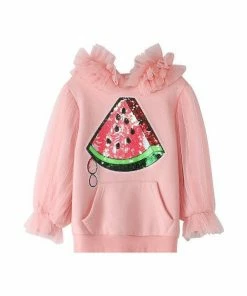 Lola & The Boys Watermelon Tulle Sequin Hoodie New Arrivals