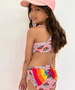Lola + The Boys Girls Double Rainbow 2 Piece Swimsuit