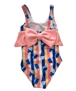 Lola + The Boys Ice Cream Cupcake Stripes Swimsuit