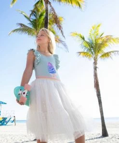 Lola + The Boys Ice Cream Ruffle Swimsuit Green Sale On Sale