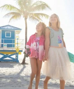 Lola + The Boys Ice Cream Ruffle Swimsuit Green Sale On Sale