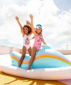 Lola + The Boys Girls Neon Unicorn Swimsuit
