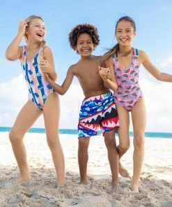 Lola + The Boys Shark Bite Swim Trunks