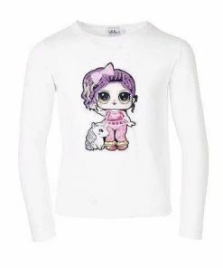 Lola + The Boys Girls Doll And Unicorn Long Sleeve Shirt