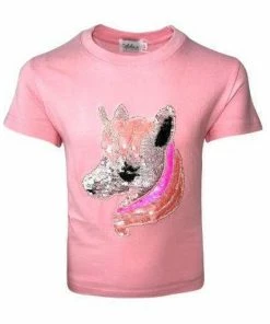 Lola + The Boys Girls Fancy Unicorn Sequin Tee