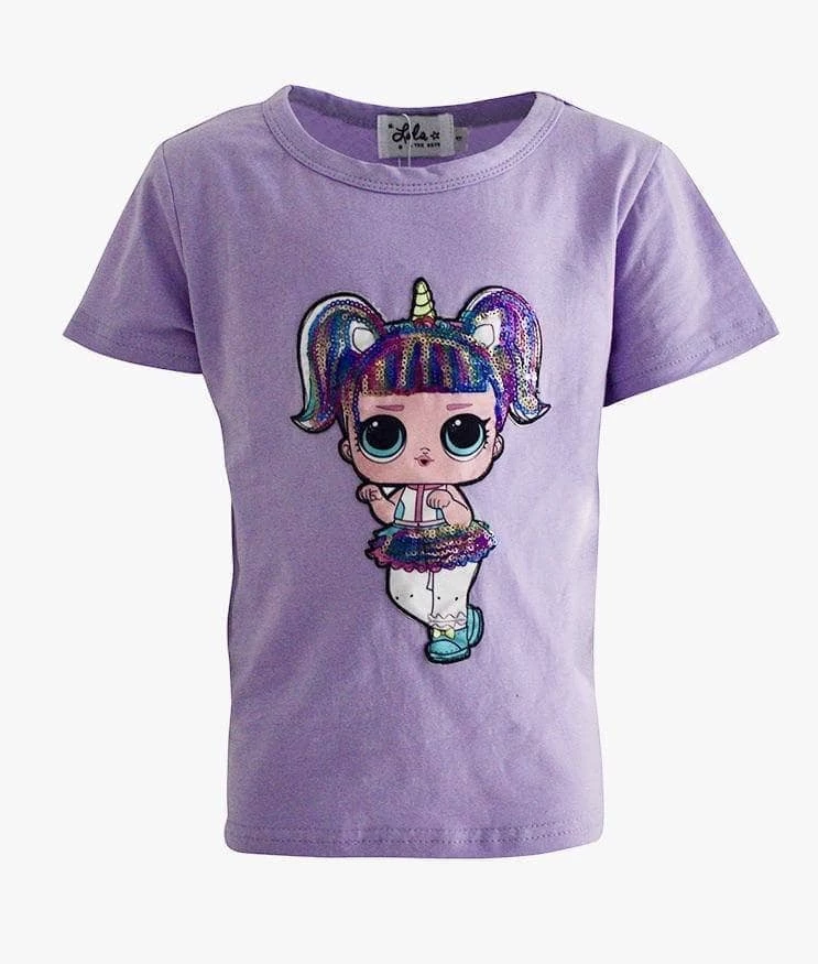 Lola & The Boys Girls Sequin Doll T-Shirt 4 Lola & The Boys Girls Sequin Doll T-Shirt